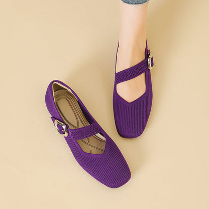 Ballerines Orthopédiques Mary Jane pour Femme | Chaussures Respirantes à Bout Carré en Maille