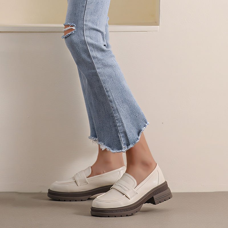 Mocassins Épais à Enfiler pour Femme – Chaussures Confort Larges pour Soulagement de la Douleur