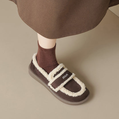 Chaussures mocassins orthopédiques pour femmes | Mocassins d’intérieur en suède vegan chaud à enfiler