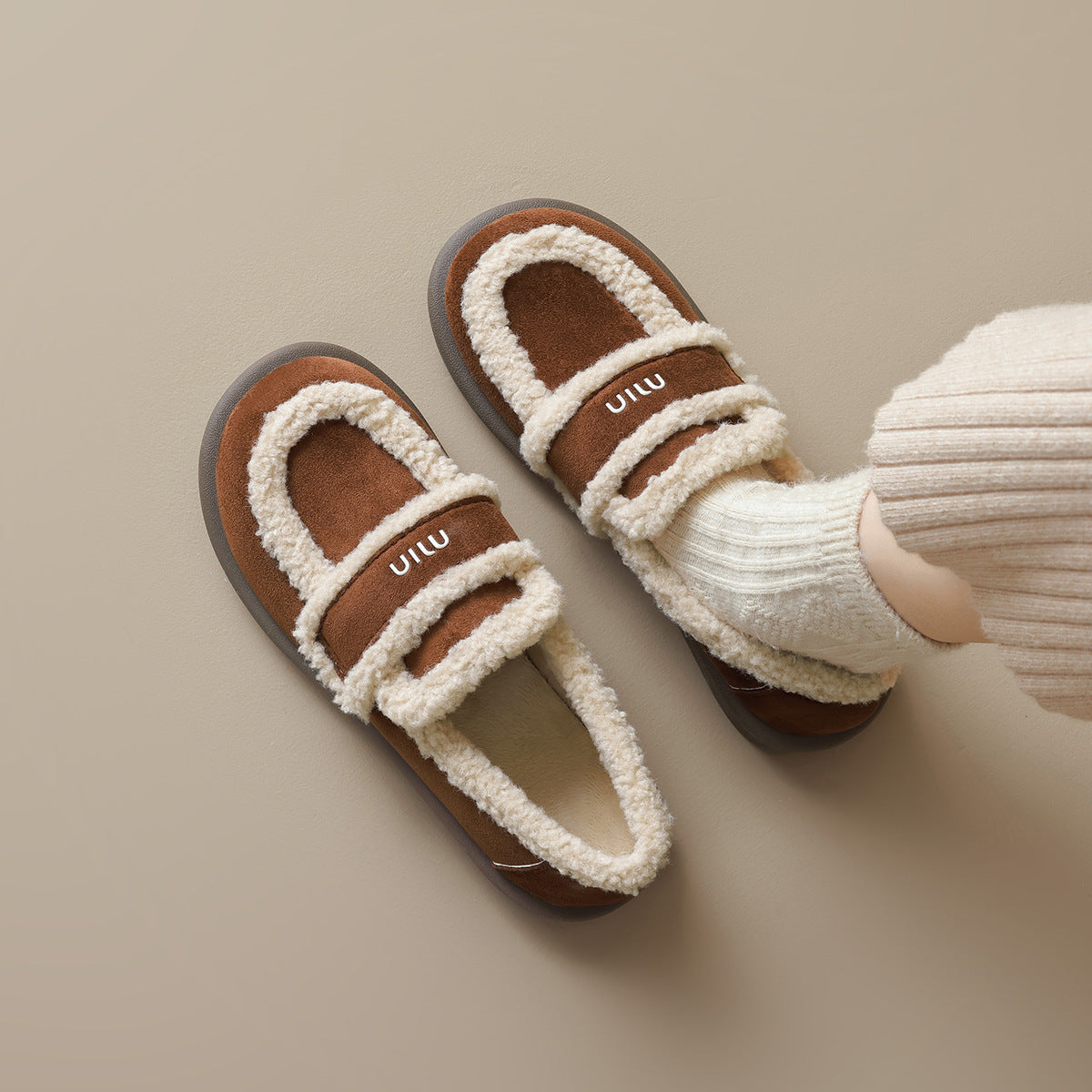 Chaussures mocassins orthopédiques pour femmes | Mocassins d’intérieur en suède vegan chaud à enfiler