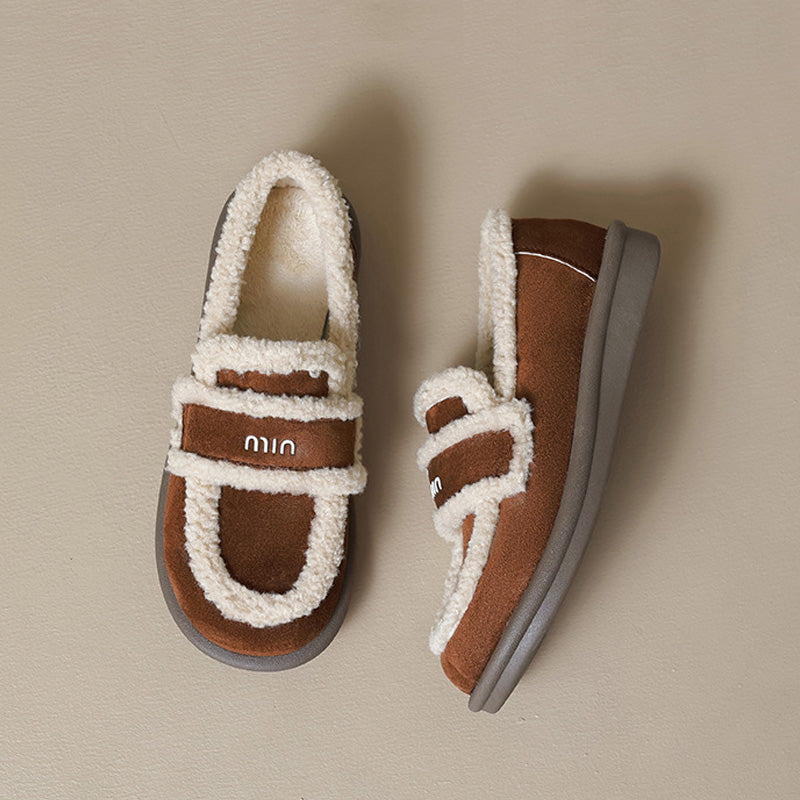 Chaussures mocassins orthopédiques pour femmes | Mocassins d’intérieur en suède vegan chaud à enfiler