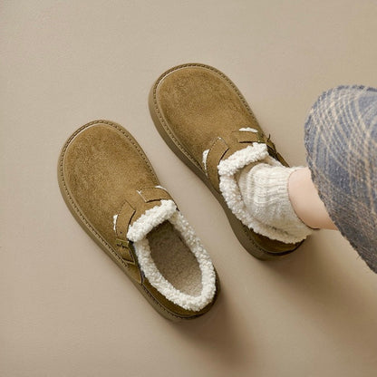 Femmes Mary Jane à Semelle Compensée avec Soutien de la Voûte Plantaire | Chaussures en Suède Doublées en Fourrure