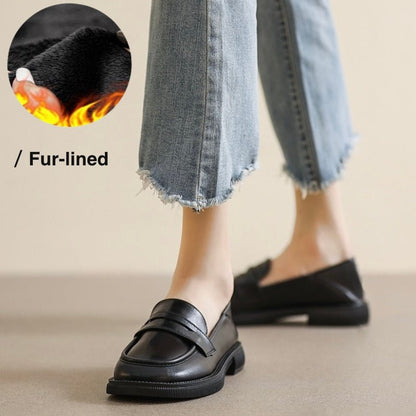 Mocassins Épais Orthopédiques pour Femme | Chaussures à Plateforme Style Britannique et Largeur Confort