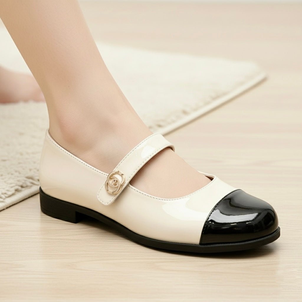 Flats Mary Jane à bout large pour femmes avec soutien de la voûte plantaire