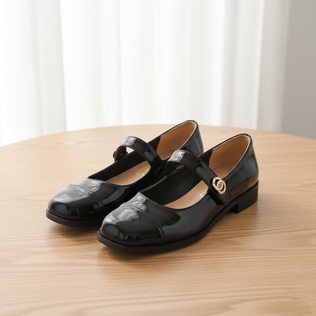 Flats Mary Jane à bout large pour femmes avec soutien de la voûte plantaire