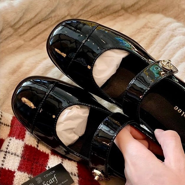 Flats Mary Jane à bout large pour femmes avec soutien de la voûte plantaire