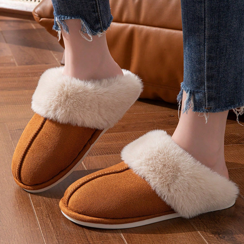Chaussons Confortables et Chauds pour Femme – Fausse Fourrure, Antidérapants, Soin des Pieds