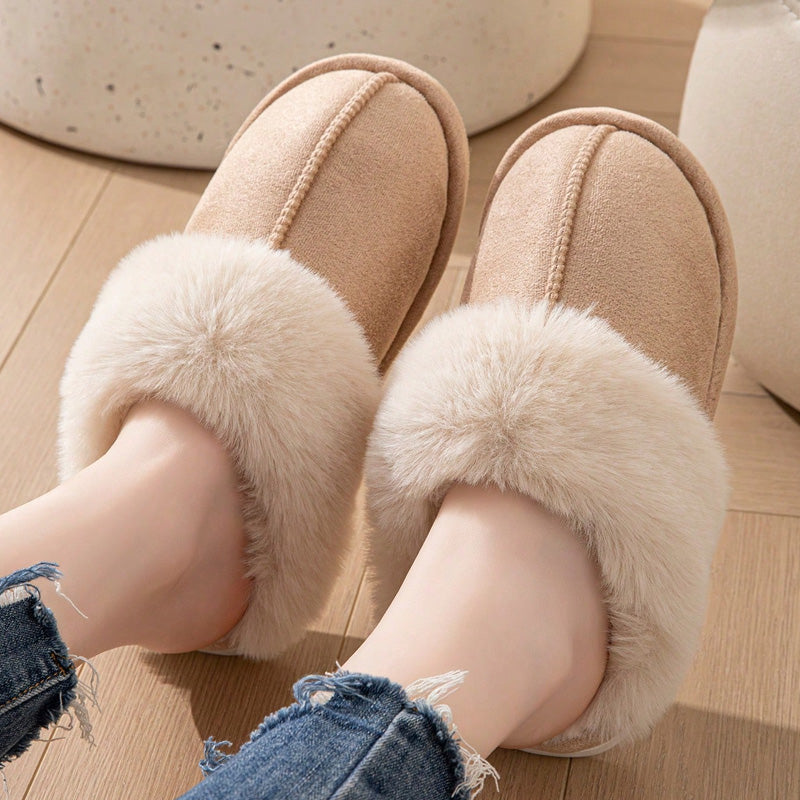 Chaussons Confortables et Chauds pour Femme – Fausse Fourrure, Antidérapants, Soin des Pieds
