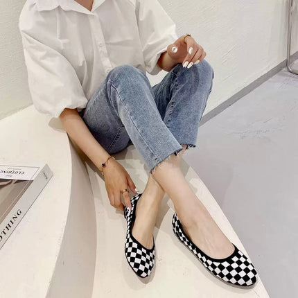 Women's Knit Loafer Flats with Arch Support | Wide Fit Comfort Shoes