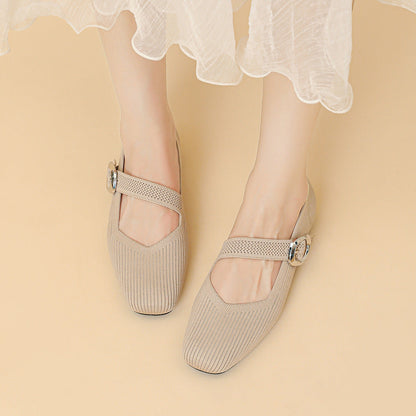 Ballerines Orthopédiques Mary Jane pour Femme | Chaussures Respirantes à Bout Carré en Maille