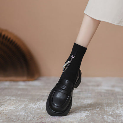 Mocassins Épais à Enfiler pour Femme – Chaussures Confort Larges pour Soulagement de la Douleur