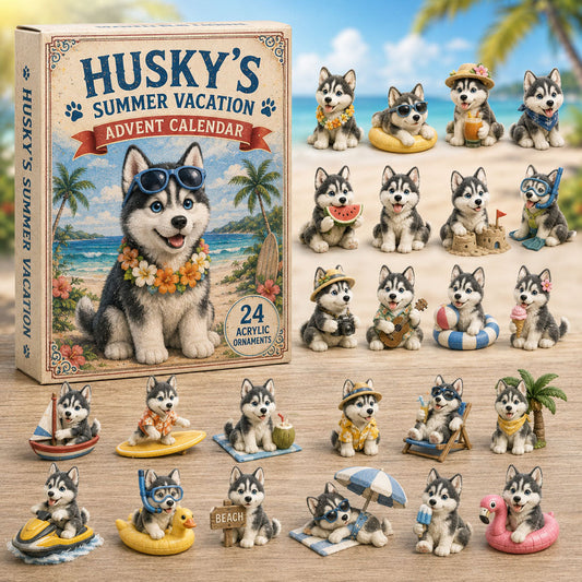 Husky Summer Vacation Advent Calendar 2026 - 24-Day Festive Countdown