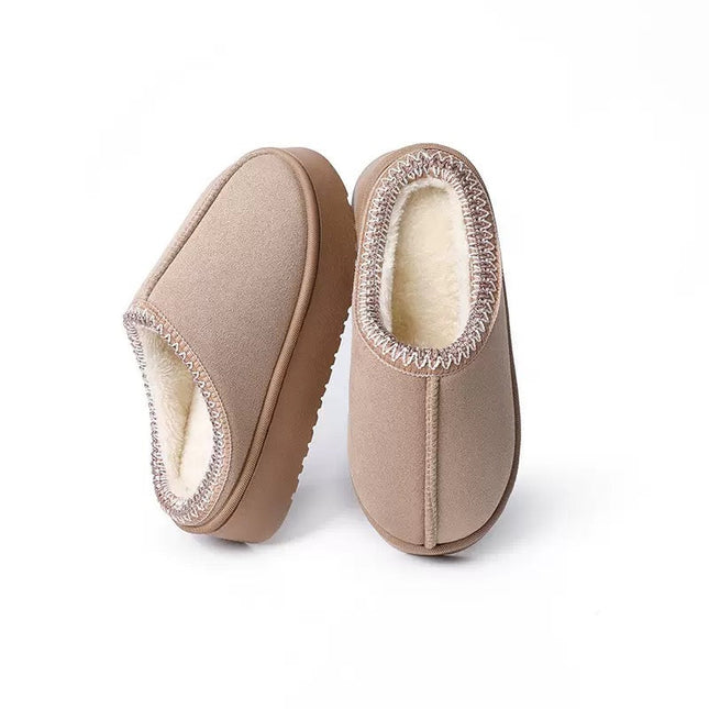 Chaussons Unisexe en Daim – Doublure en Polaire Moelleuse Chaude, Confort Antidérapant