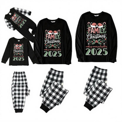 MEMORIES - Pyjamas de Noël familiaux à carreaux noirs et blancs