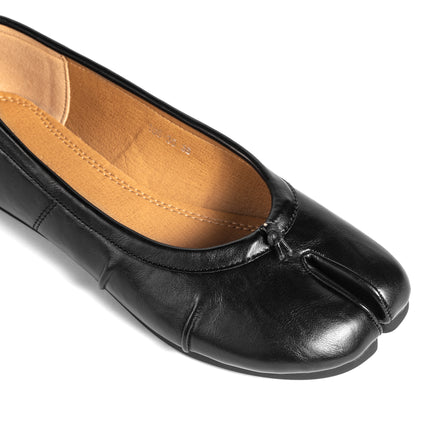 Ballerines Tabis à Bout Fendu Noir - Style Minimaliste