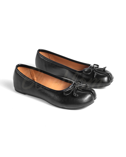 Chaussures Tabi noires avec nœud