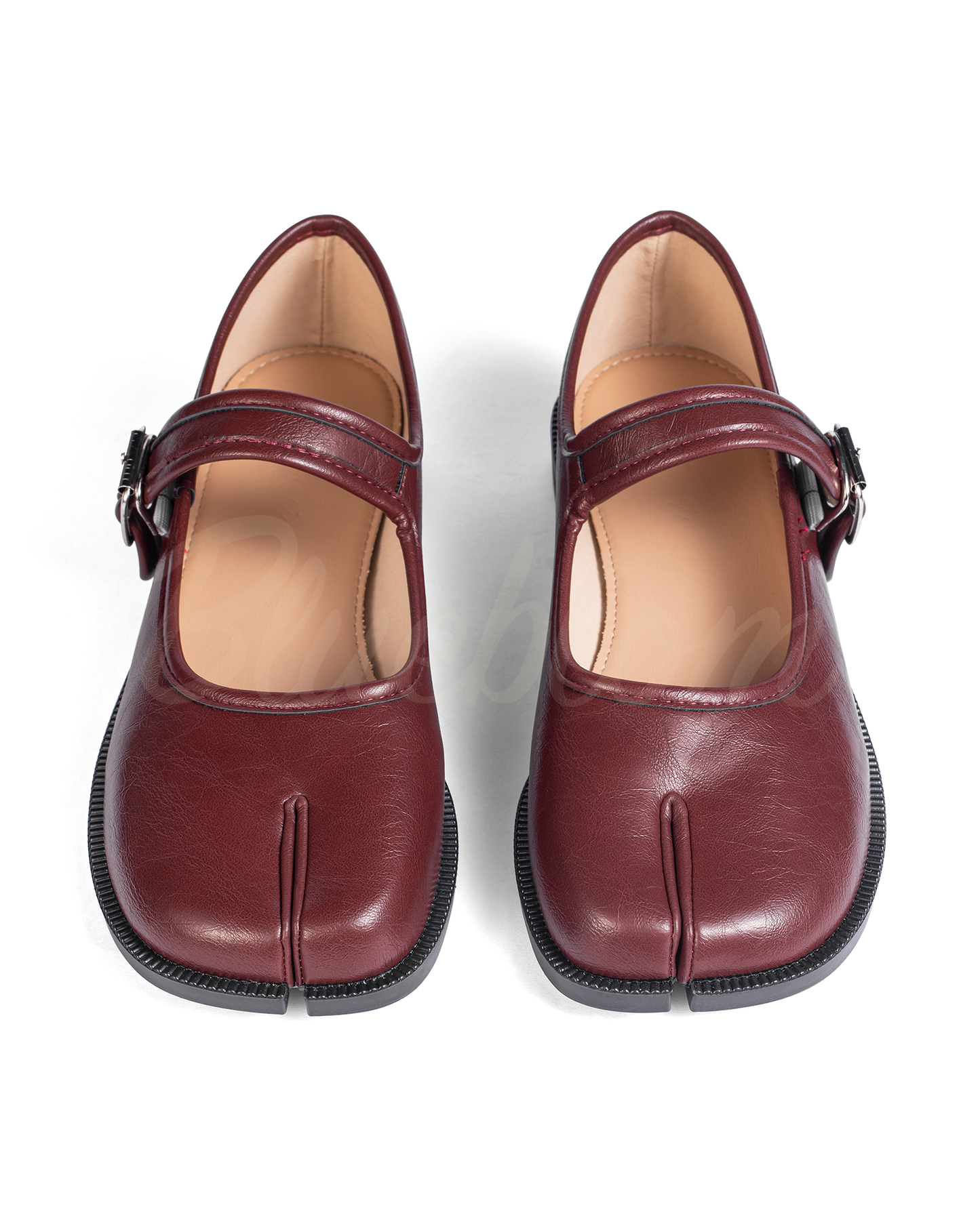 Mary Janes Tabi rouges à bride réglable