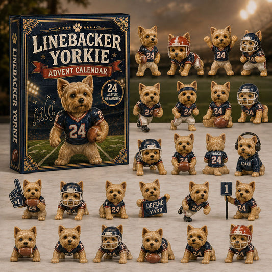 Linebacker Yorkie Football Advent Calendar 2026 - 24-Day Festive Countdown