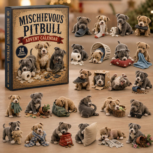Mischievous Pitbull Advent Calendar 2026 - 24-Day Festive Countdown