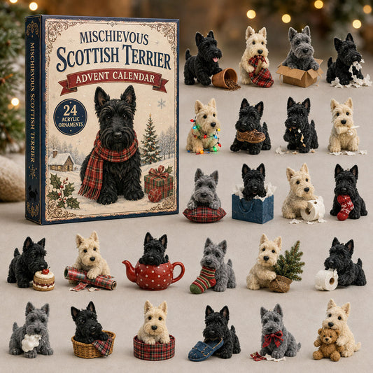Mischievous Scottish Terrier Advent Calendar 2026 - 24-Day Festive Countdown