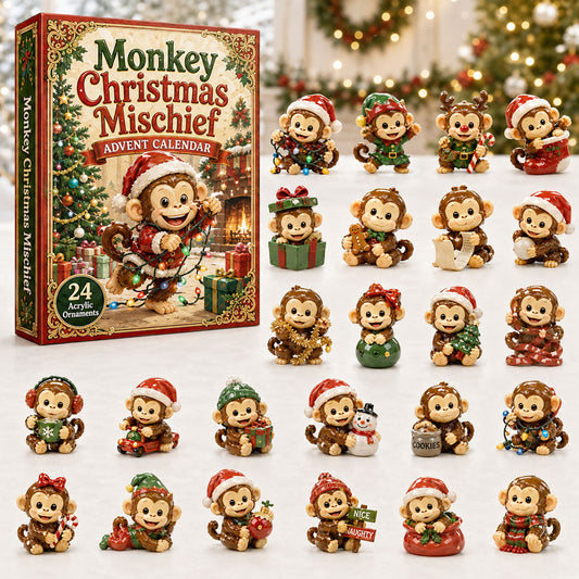 Monkey Christmas Mischief Advent Calendar 2026 - 24-Day Festive Countdown