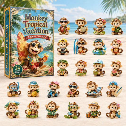 Monkey Tropical Vacation Advent Calendar 2026 - 24-Day Festive Countdown