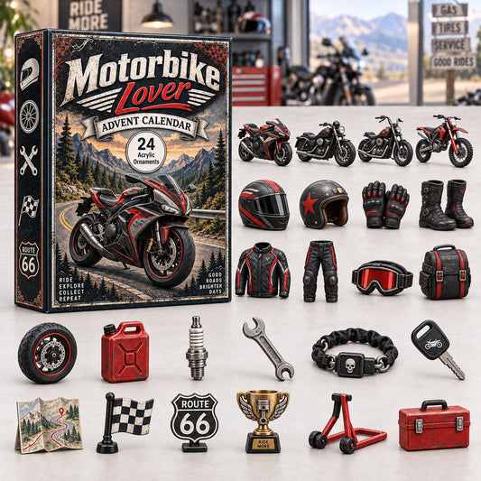 Motorbike Lover Advent Calendar 2026 - 24-Day Festive Countdown