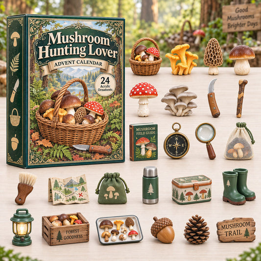 Mushroom Hunting Lover Advent Calendar 2026 - 24-Day Festive Countdown