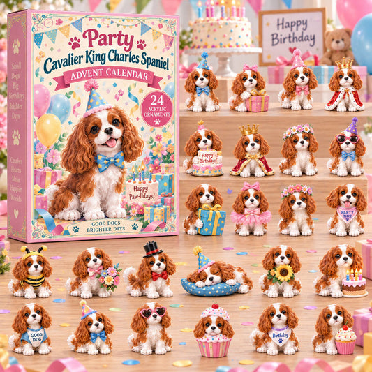 Party Cavalier Spaniel Advent Calendar 2026 - 24-Day Festive Countdown