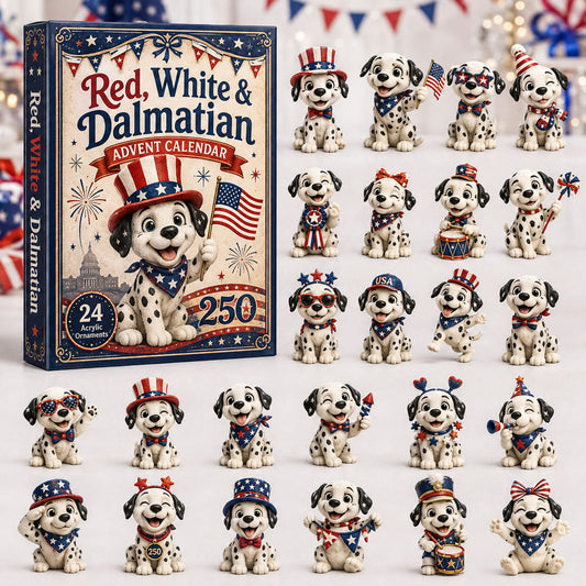Patriotic Dalmatian Advent Calendar 2026 - 24-Day Festive Countdown