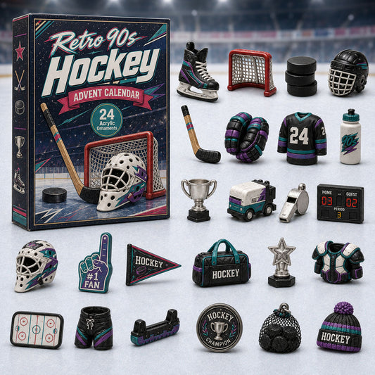 Retro 90s Hockey Advent Calendar 2026 - 24-Day Festive Countdown