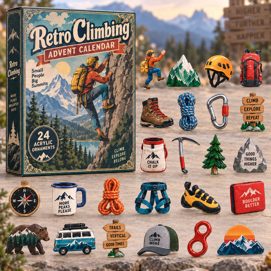 Retro Climbing Advent Calendar 2026 - 24-Day Festive Countdown