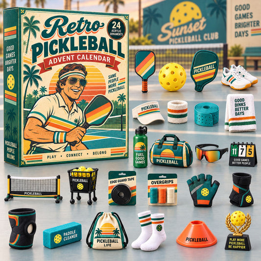 Retro Pickleball Advent Calendar 2026 - 24-Day Festive Countdown