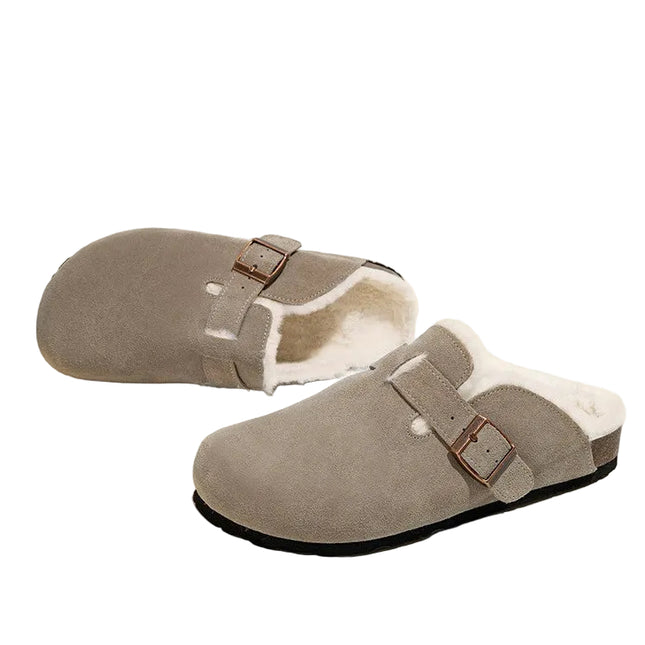Mules en Daim à Fourrure - Sabots Mode Confortable pour Automne-Hiver