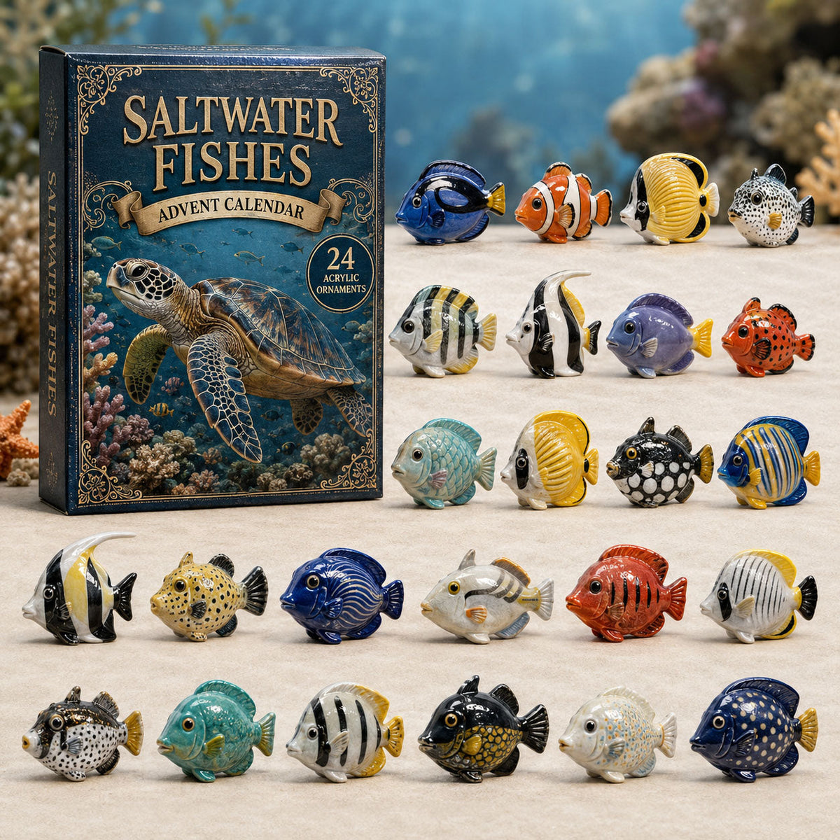 Saltwater Fishes Advent Calendar 2026 - 24-Day Festive Countdown