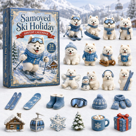 Samoyed Ski Holiday Advent Calendar 2026 - 24-Day Festive Countdown