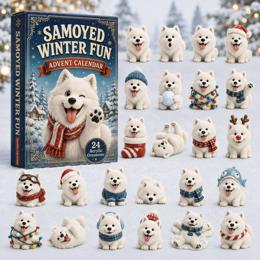 Samoyed Winter Fun Advent Calendar 2026 - 24-Day Festive Countdown
