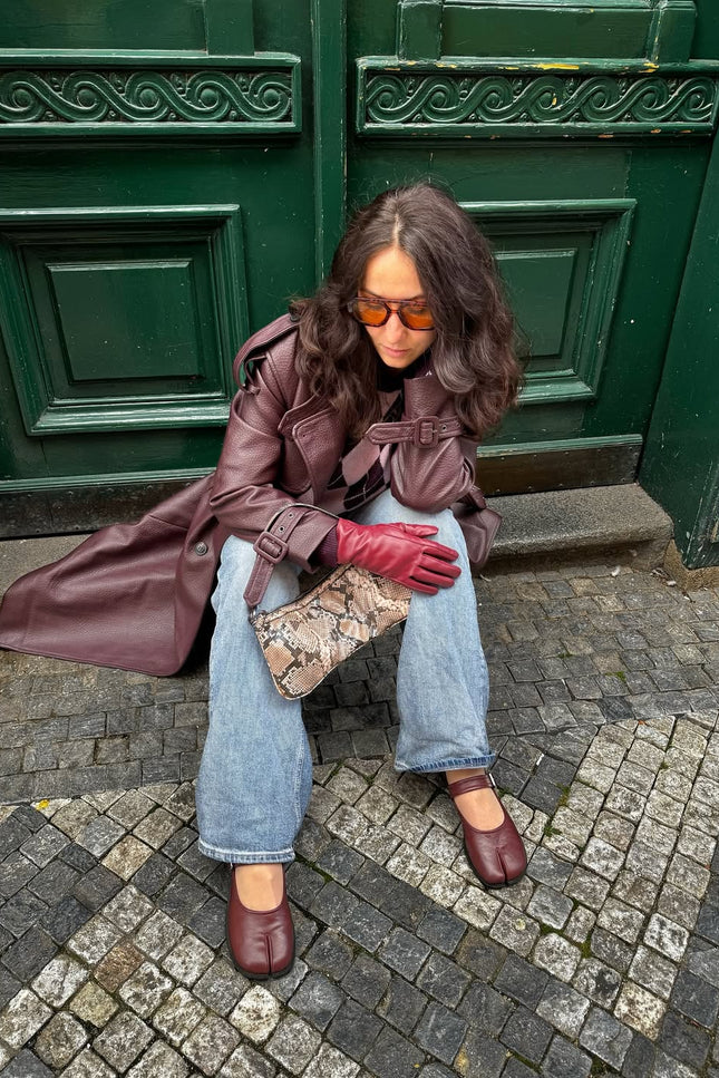 Chaussures Mary Jane Tabis Rouge à Bout Fendu