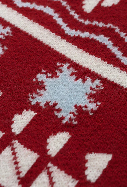 Pull de Noël tricoté à motif de neige