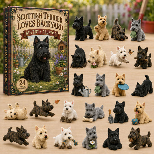 Scottish Terrier Backyard Advent Calendar 2026 - 24-Day Festive Countdown