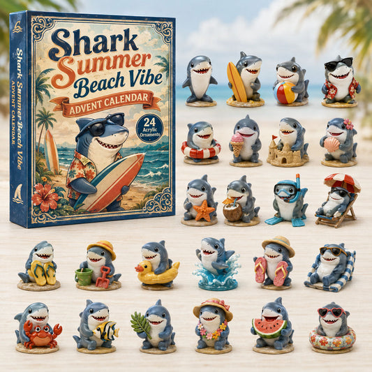 Shark Summer Beach Advent Calendar 2026 - 24-Day Festive Countdown