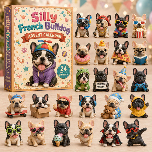 Silly French Bulldog Advent Calendar 2026 - 24-Day Festive Countdown