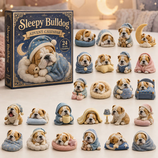 Sleepy Bulldog Advent Calendar 2026 - 24-Day Festive Countdown