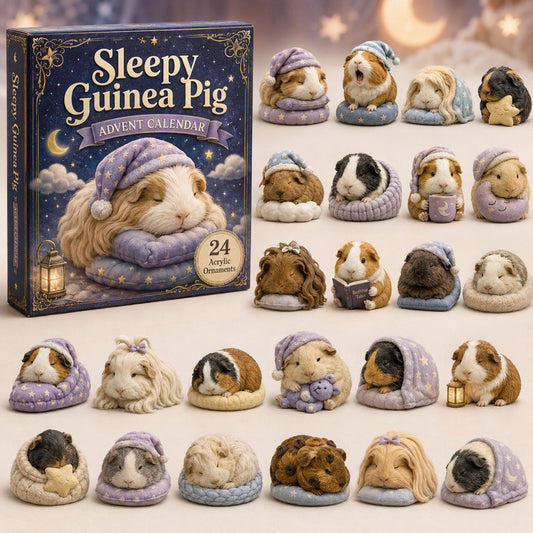 Sleepy Guinea Pig Advent Calendar 2026 - 24-Day Festive Countdown