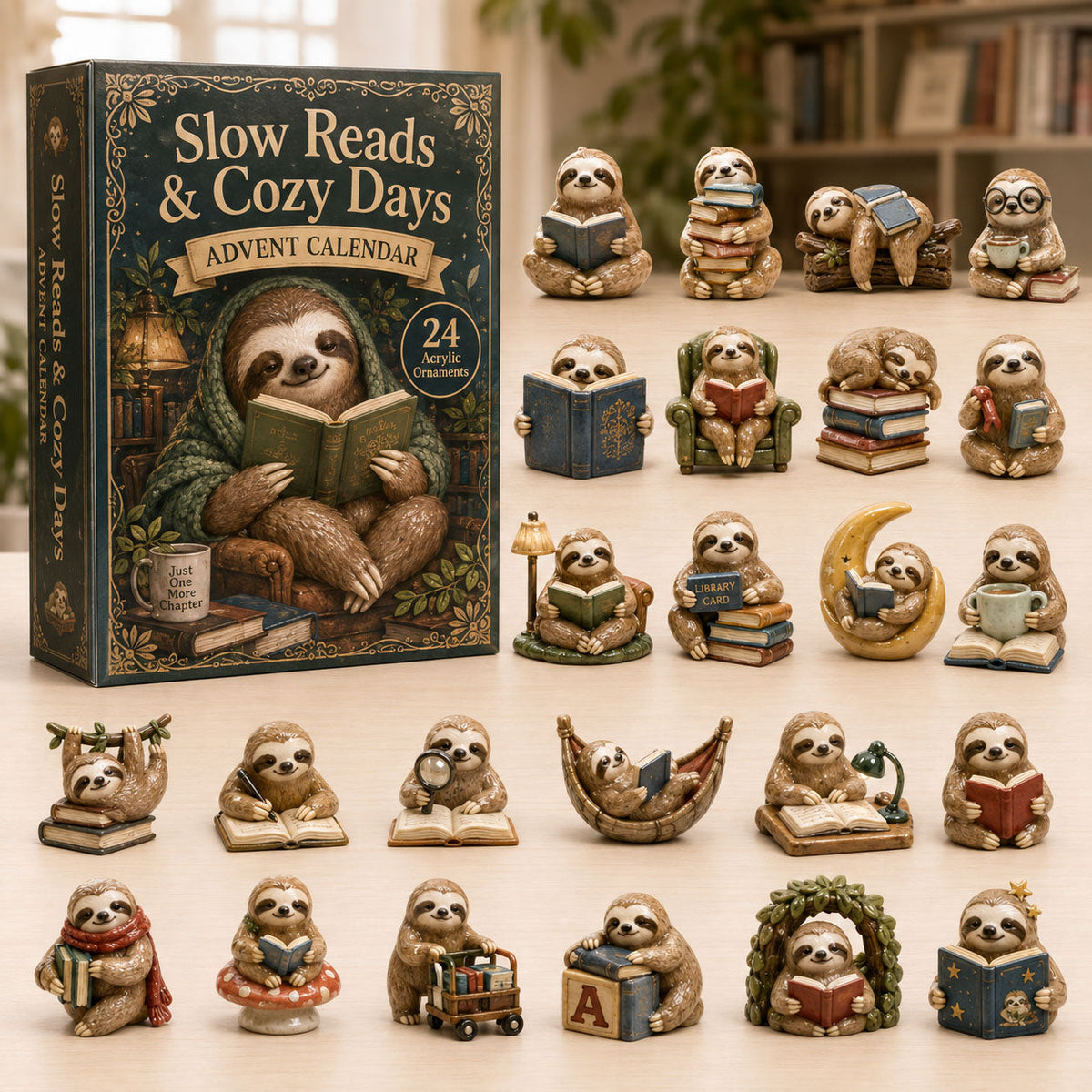Slow Reads Sloth Advent Calendar 2026 - 24-Day Festive Countdown