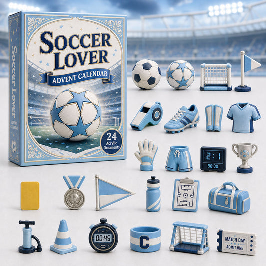 Soccer Theme Blue Advent Calendar 2026 - 24-Day Festive Countdown
