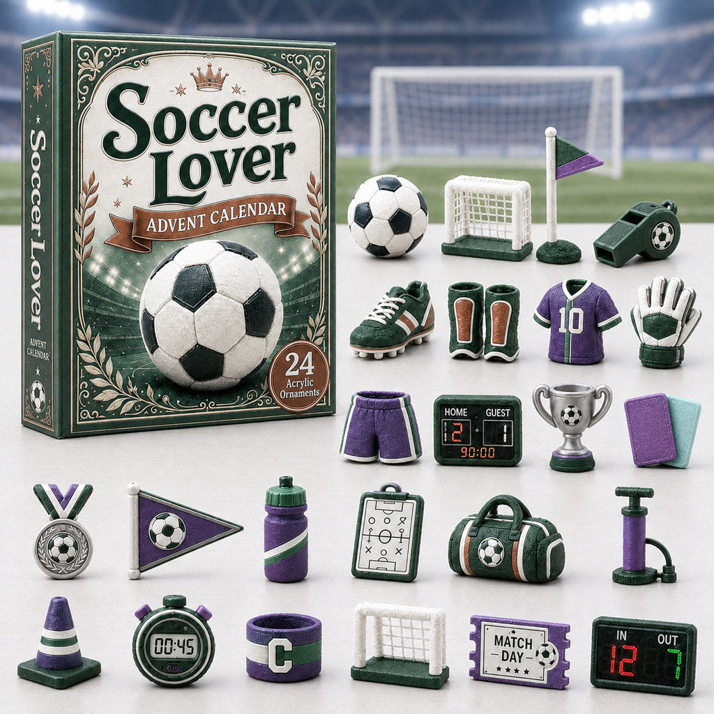 Soccer Theme Green Advent Calendar 2026 - 24-Day Festive Countdown