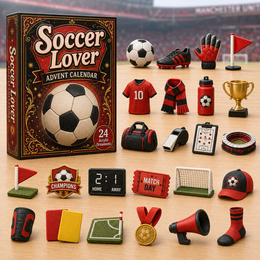 Soccer Theme Red Advent Calendar 2026 - 24-Day Festive Countdown