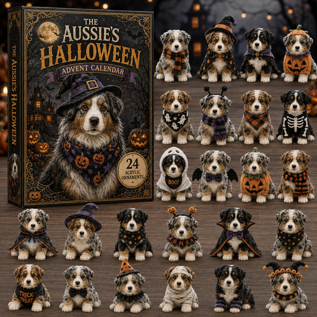Spooky Australian Shepherd Advent Calendar 2026 - 24-Day Festive Countdown