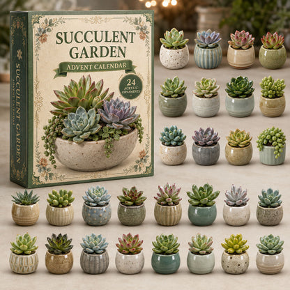 Succulent Garden Advent Calendar 2026 - 24-Day Festive Countdown